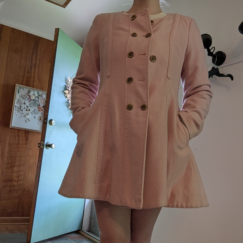 Anthropologie Light Pink Coat